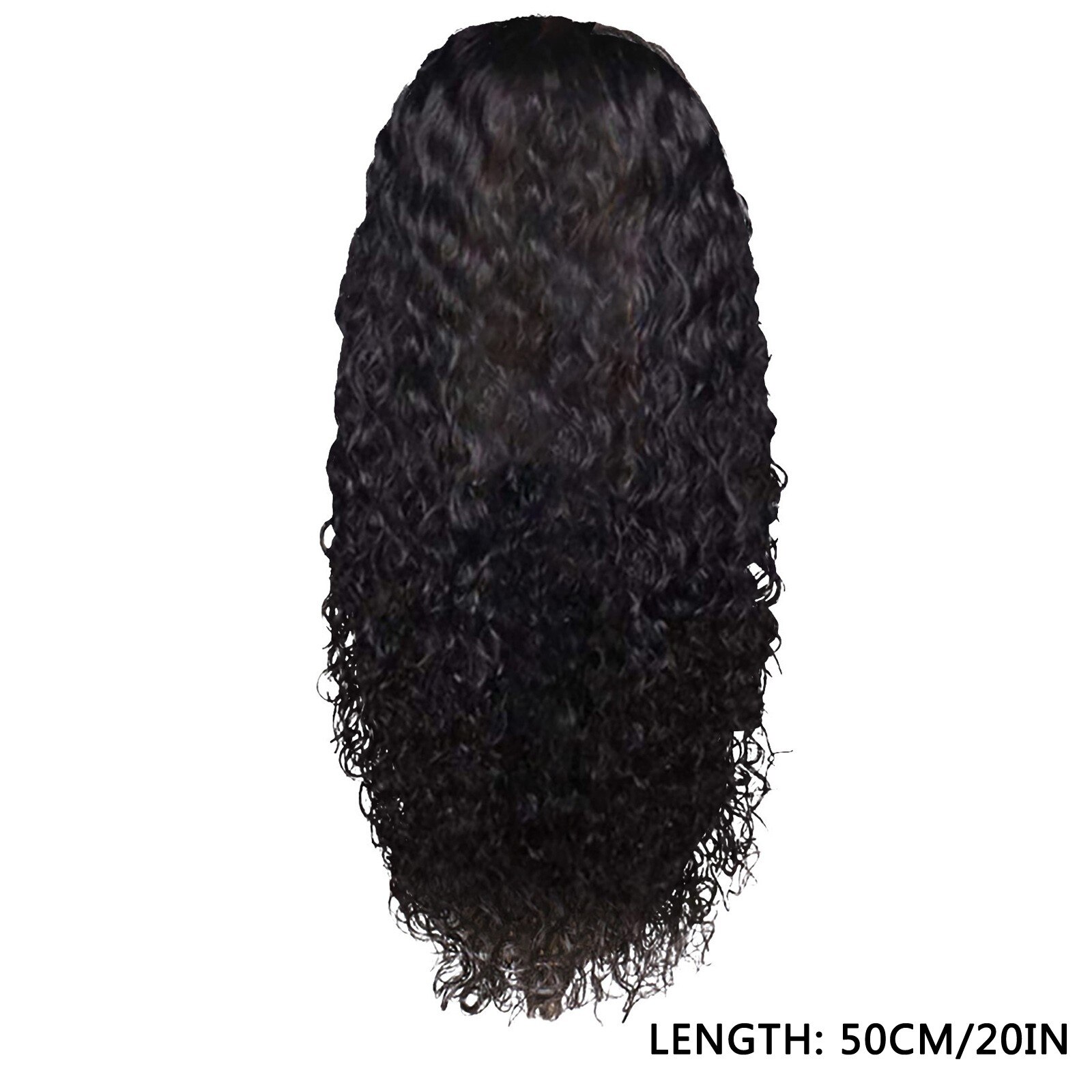 Peluca de pelo rizado negro para mujer, largo sintético Afro, División Midd, fibra resistente al calor, Media peluca atada a mano # g30: 20in 
