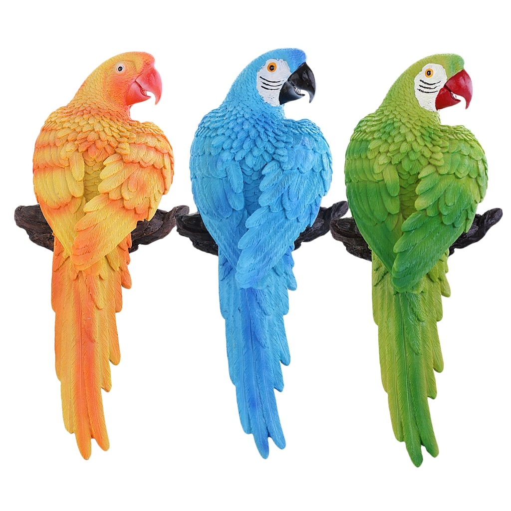 Resin Animal Sculpture Modern Garden Zoo Ornament Decoration - Parrot Figure