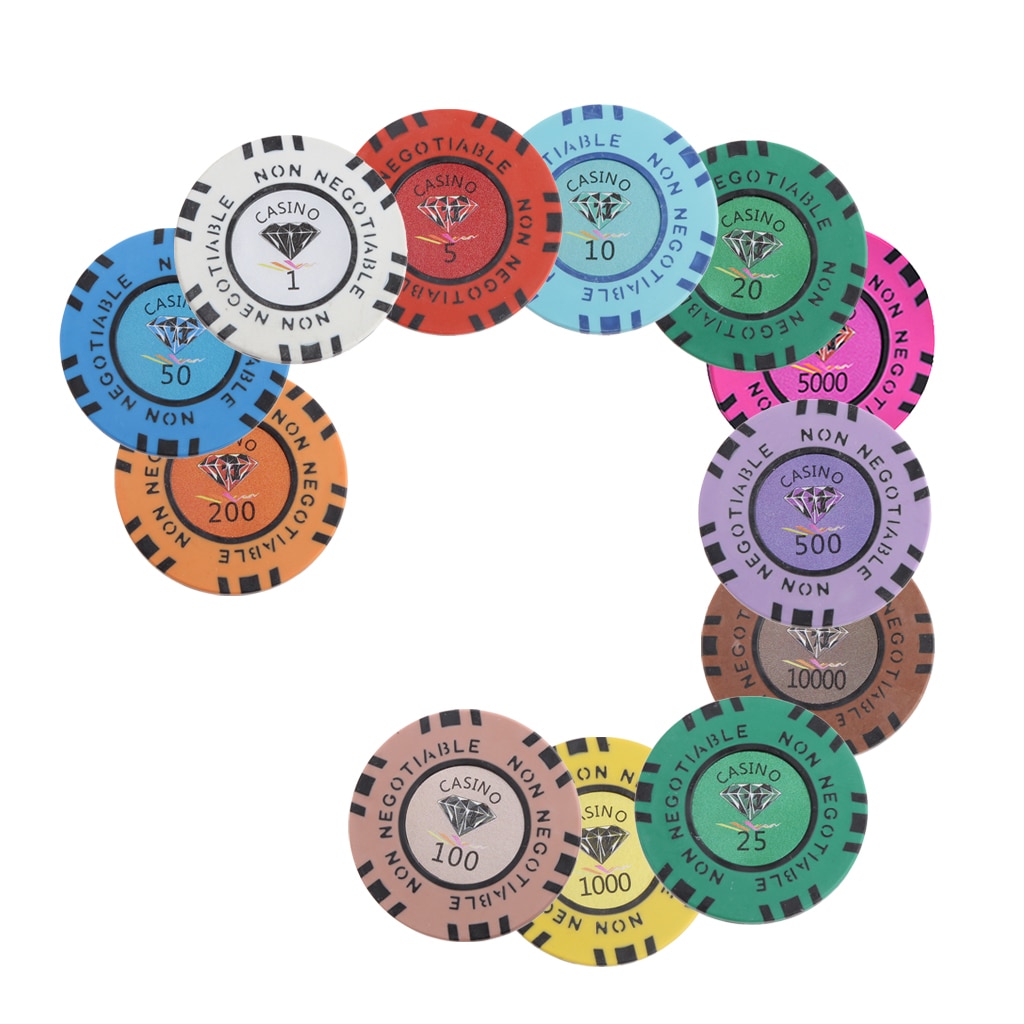 10Stck Glücksspiel Spiel Spaß Spielen Kasino Poker Chips Wert 100 Licht Braun Token