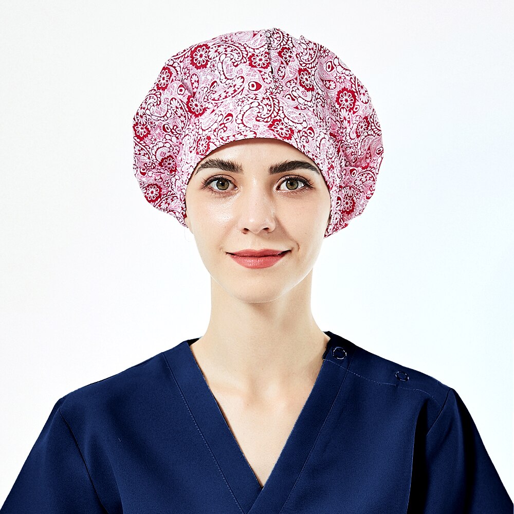 Multicolor baumwolle peeling hut Elastische Einstellbar Haushalts staubdicht arbeit kappe mit Schweiß handtuch Floral print peelings kappen lange haar: 32067