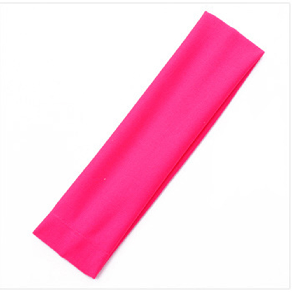 Sports Headbands For Women Solid Elastic Hair Bands Running Fitness Yoga Hair Bands Stretch Makeup Hair Accessories: Rose Red