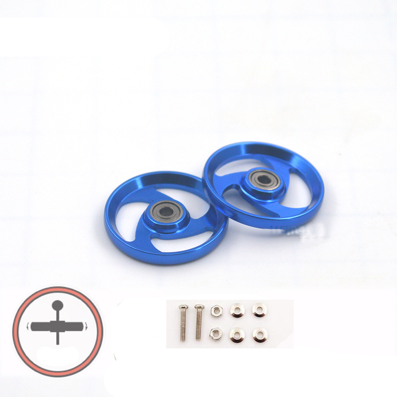 2pcs Aluminum Alloy 19mm Rollers Bearing Roller Arc Edge Guide Wheel Tamiya Mini 4WD 94996/95349/95348/15449 Self Made Parts