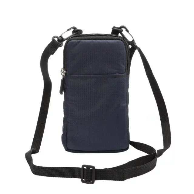 Universal Sports Wallet Mobile Phone Bag For iPhone Huawei Xiaomi Samsung Pocket Bag Outdoor Phone Shoulder Bag Holster: Navy