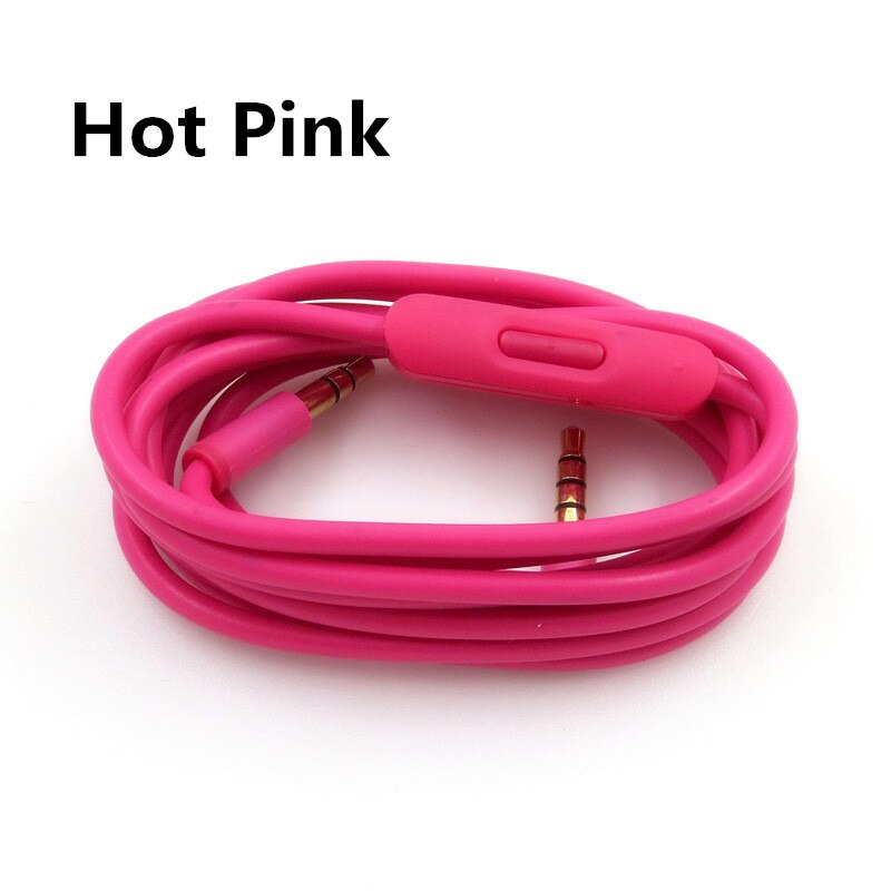 Vervanging Audio Kabel Cord Wire Met In-Line Microfoon En Controle Voor Beats By Dr Dre Solo Studio Pro detox Hoofdtelefoon 2.15: Rose Rood