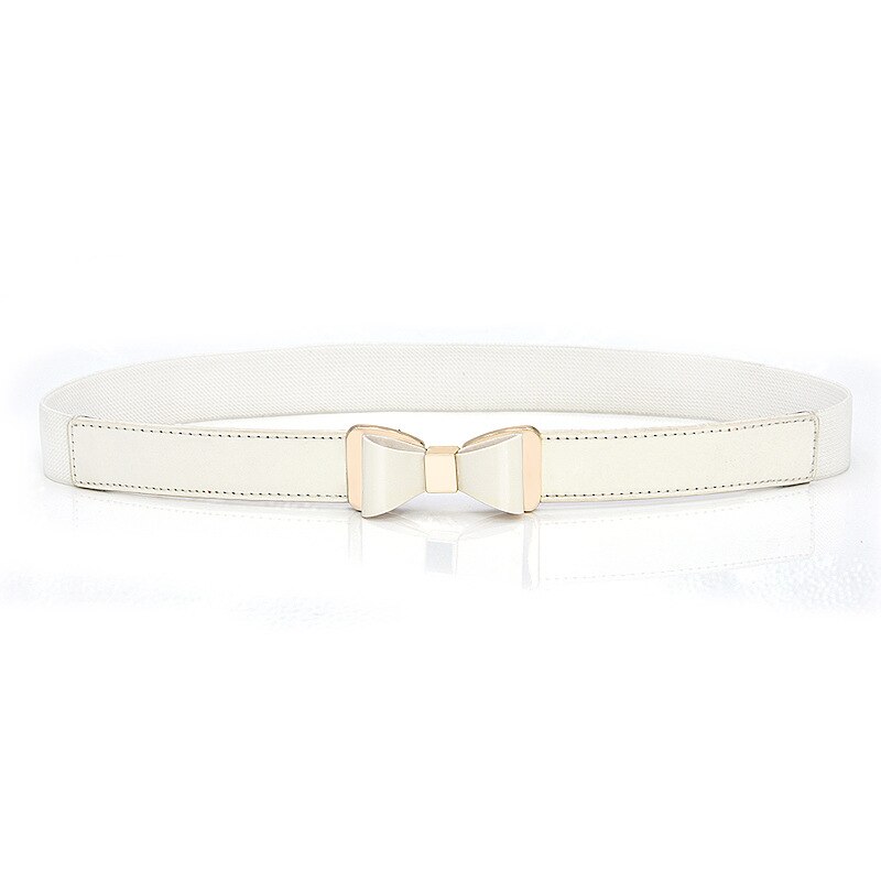 Women Ladies Elastic Bow Wide/Thin Stretch Wrap Buckle Waistband Waist Belt Band Ladies Leaf Belt: 1