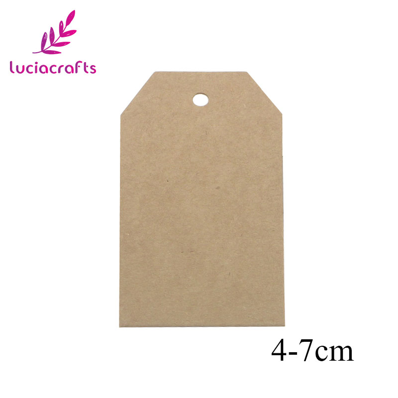 Lucia crafts 48 st/lot multi styles kraftpappersetiketter för gör-det-själv bröllop dekoretiketter prislappar bagagelappar namnlappar  i0816: Storlek 3 48 st