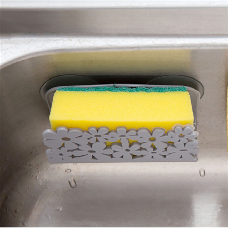 Soporte de esponjas de succión para fregadero de cocina, soporte de estropajos montado en la pared, estante depósito de jabón, soporte de esponja, estante de baño de cocina