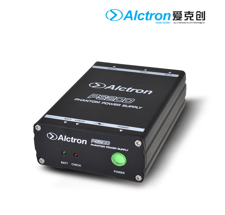 Alctron-fuente de alimentación phantom PS200, dispositivo Original de 48V para micrófono de condensador, con batería de 9V y adaptador de 9V