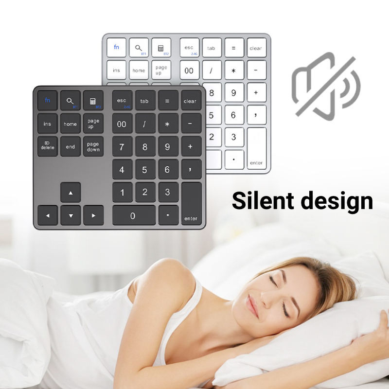 35-Tasten Dual-Bluetooth-Zahlentastatur 2,4 G kabellos Pad Dünne wiederaufladbare Tastatur für PC IOS Android Fenster Digital Klaviatur