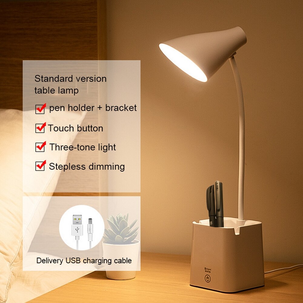 Oogbescherming Usb Bureaulamp Smart Vouwen Werk Lezen Index Licht Led Leren Slaapzaal Bureaulamp Multifunctionele Tafel Licht