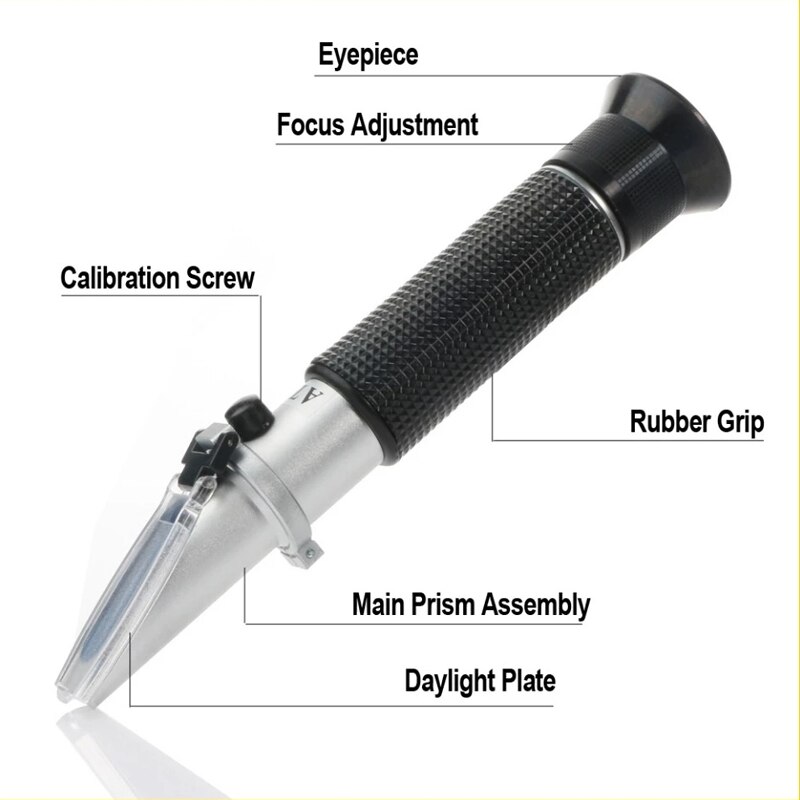 ATC Handheld 0-80% Alcohol Refractometer Moisture Tester Meter Ethylene Glycol Detector