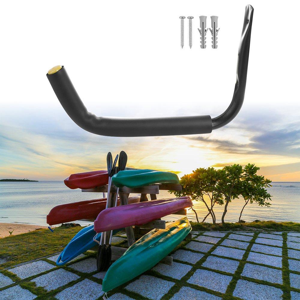 Hanger Tool Heavy Duty Kayak Rack Wall Mounted Multipurpose Kayak Hanger Portable Black Garage Kayak Storage Hook Snowboard
