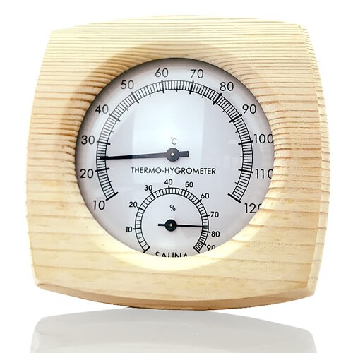Sauna værelse træ termometer hygrometer hygrotermograf temperatur instrument: 01