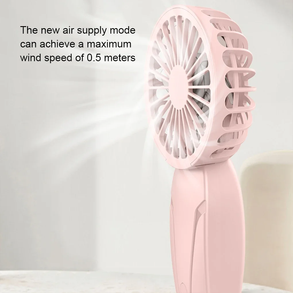 Sommer-Handheld-Kleinventilator aus ABS, leicht, niedliches Aussehen, wiederaufladbarer USB-Ventilator für unterwegs, kühlender tragbarer Mini-Taschenventilator