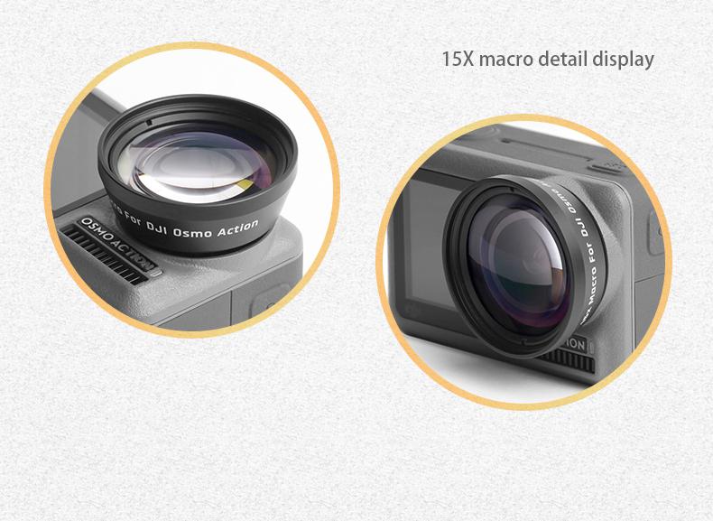 BEESCLOVER per DJI OSMO azione Obiettivo Della Fotocamera Accessori Macchina Fotografica di Azione Della Macchina Fotografica Lente A Specchio per DJI OSMO Fisheye lente macro r25