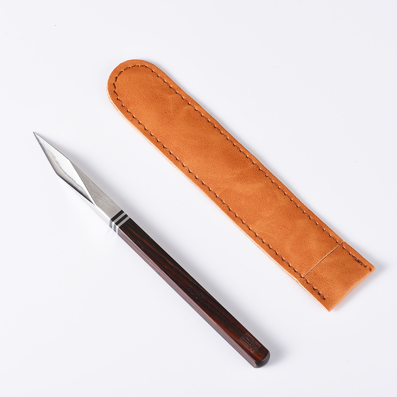 The tea knife Stainless steel Damascus pu-erh tea by hand Wooden handle pry tea cone parts Teaware: YELLOW