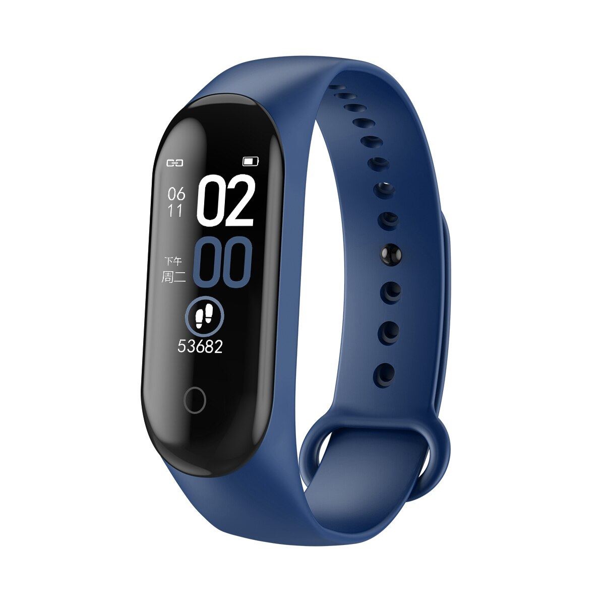 M4 Sports Pedometer for Running Smart Bracelet Step Counter and Bluetooth Waterproof Touch Screen Heart Rate Control Sports: Blue