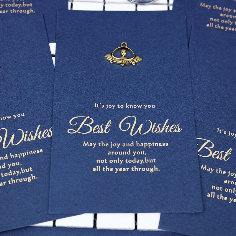 Blue vintage metal series greeting card with envelope birthday card handwritten Invitation card message card