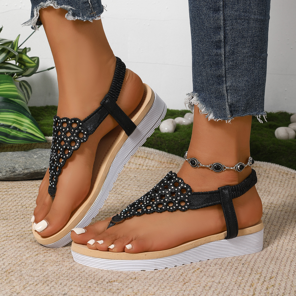 Sandalen Colorblock Open Teen Sleehak main image 1