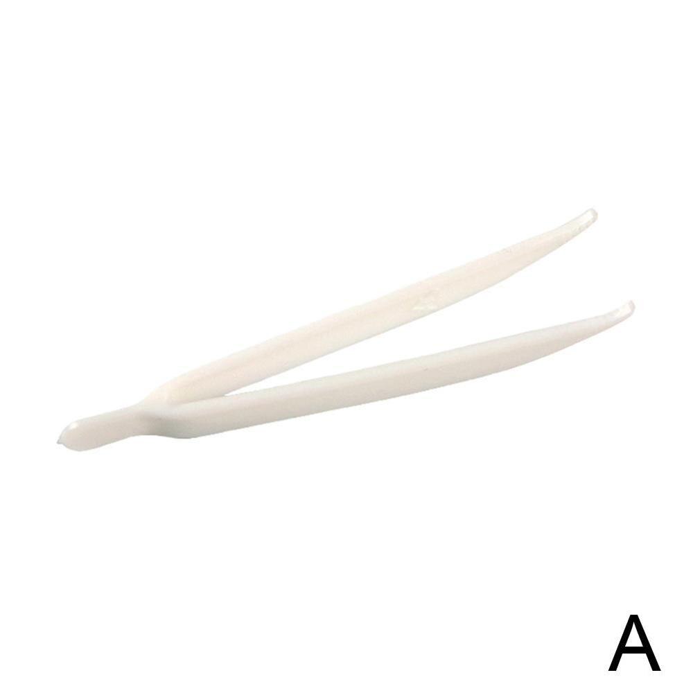 Wegwerp plastic pincet voor schoonheidsproducten om valse wimpers te plakken witte elleboogpincet pincet doe-het-zelf pincet voor kinderen: A