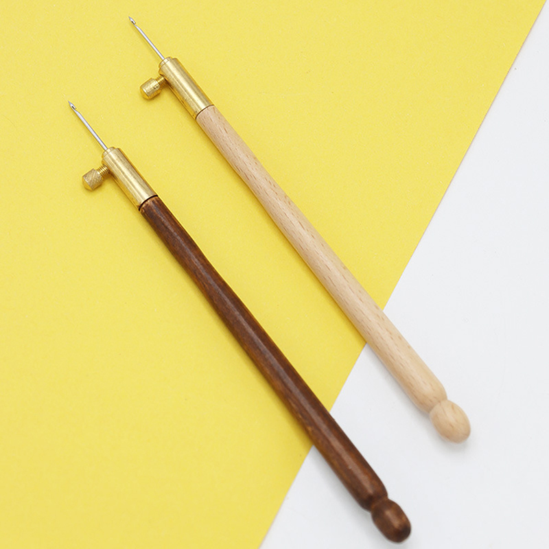 Tambor de aguja para bordar, gancho de ganchillo, mango de gancho Luneville con juego de 3 agujas, herramienta de bordado de cuentas brillantes de alta costura Luneville