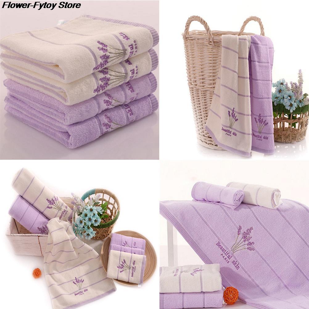 33*74cm broderi håndklæder smuk hud lavendel blomster bomuldsstof duftende lugt vaskeklude håndklæder