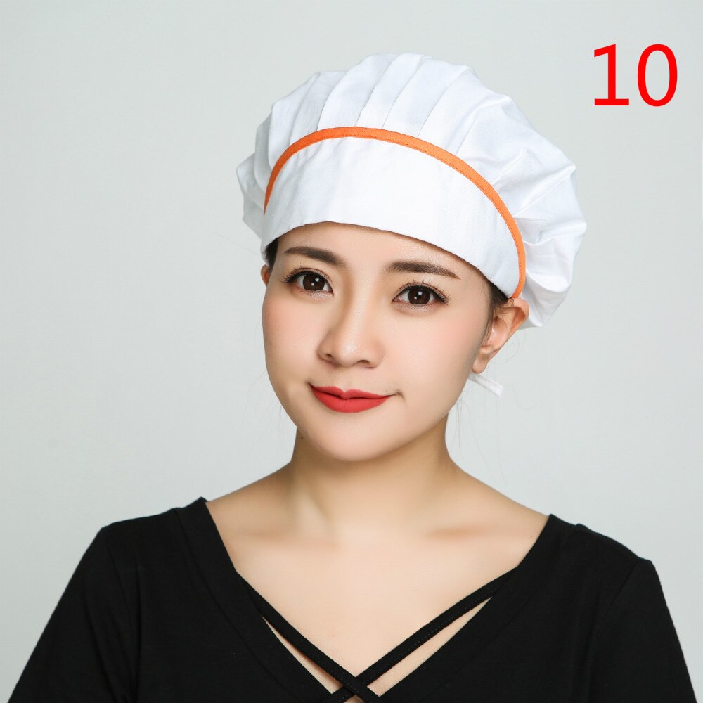 Chapeau de Chef pour hommes et femmes, uniforme de Chef cuisinier, de boulanger, de café, de Restaurant, d'hôtel, de boulangerie, chapeaux de travail, casquettes anti-poussière respirantes pour atelier: 10