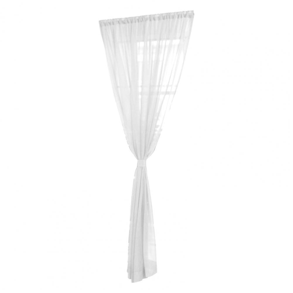 Sheer Curtain Eye-catching Window Drape Smooth Surface Washable Useful Practical Material Tulle Curtain: black