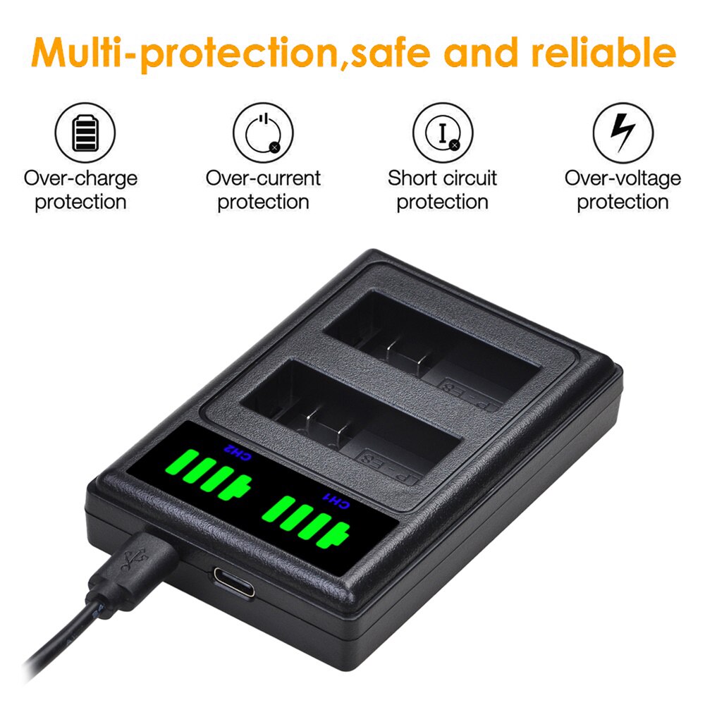 LP-E8 LPE8 LP E8 Batterie 1500mAh + LED Dual Ladegerät für Kanon EOS 550D 600D 650D 700D Kuss X4 x5 X6i X7i Rebell T2i T3i T4i T5i.
