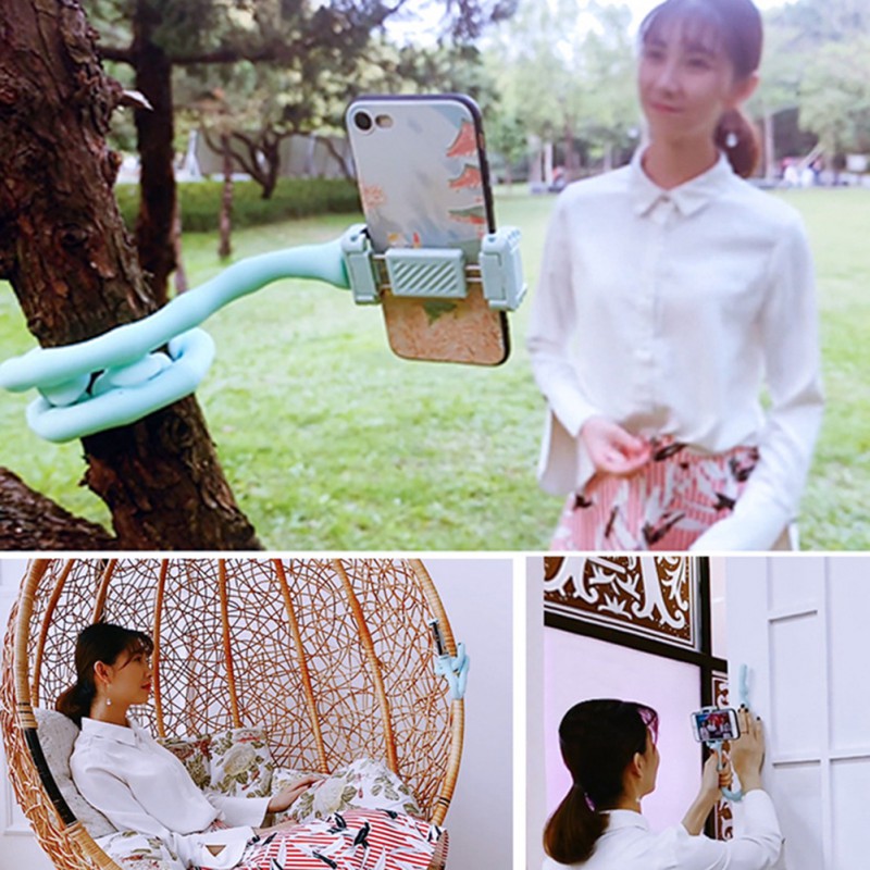 soporte de pared en vivo , soporte para teléfono móvil, soporte para bicicleta de sobremesa para coche, soporte Flexible con ventosa