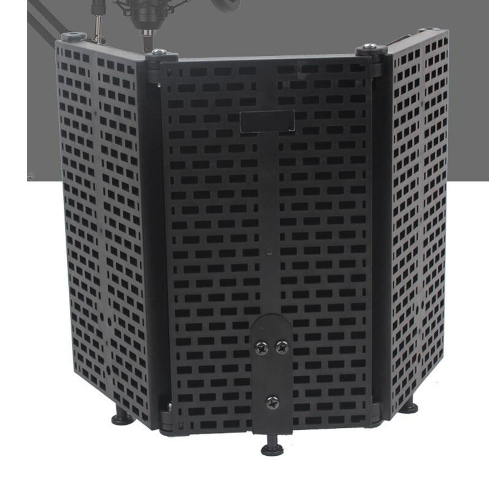 3-Panel Microphone Isolation Shield Vocal Recording Microphone Isolation Microphone Isolation Wind Screen