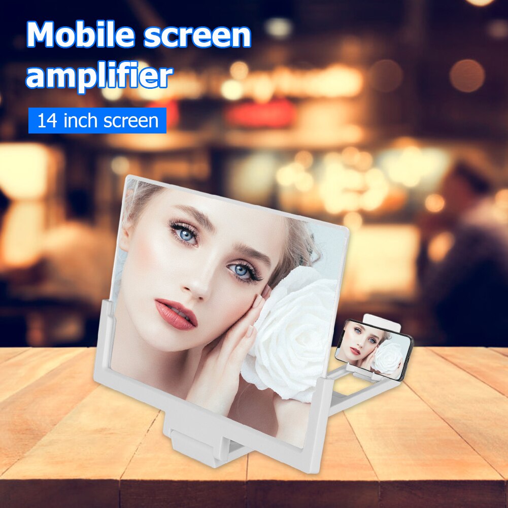 14 inch Mobile Phone HD Screen Amplifier Stereoscopic Magnifying Durable Glass Foldable Phone Bracket Tablet Holder