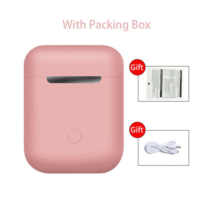 14 colores Macaron i12 TWS auriculares inalámbricos Bluetooth 5,0 auriculares originales inpods i12 mate sonido supergrave auriculares i2 TWS: i12 pink