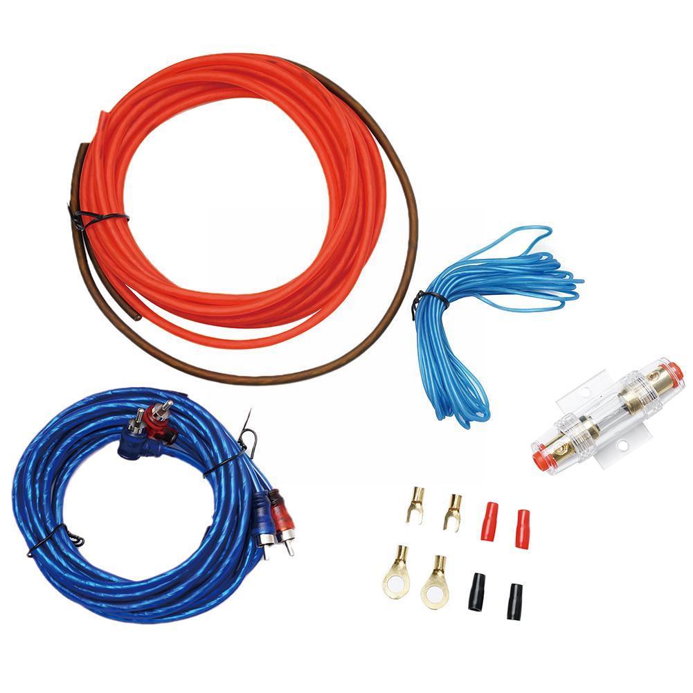 Kits de cableado para altavoces de Audio de coche, amplificador de Cable, Subwoofer, cables de instalación 8GA 60, Cable de alimentación, soporte de fusible para altavoz, Kit AMP F2I8