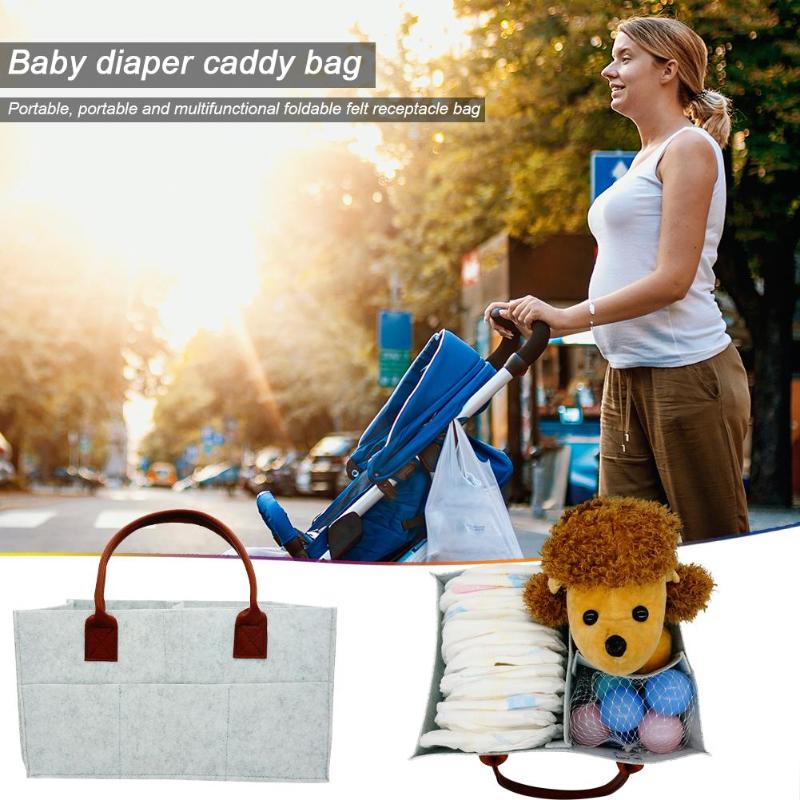 Multi-funktion Schreibtisch Magazin Lagerung Tasche Filz Tuch Büro Schreibtisch-Organizer Tragbare Baby Windel Lagerung Tasche Windel Halfter