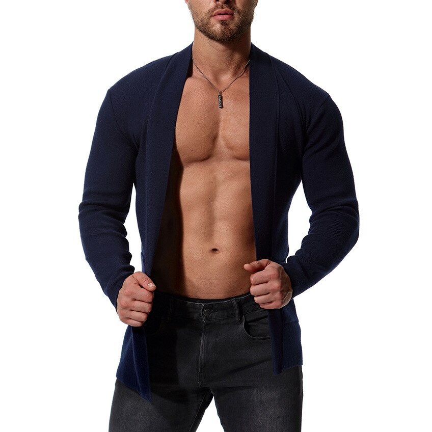 Heren effen truien warme casual gebreide trui kleding
