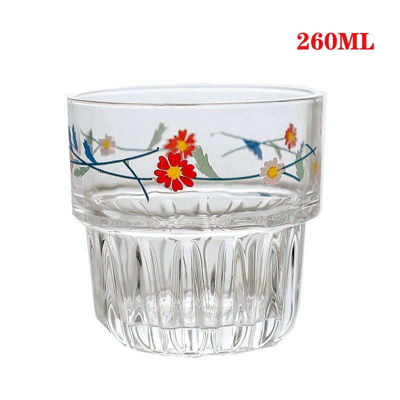 Glas kopper lille daisy vand tumbler ins japansk og koreansk juice cola mælk te krus sommer frisk iskaffe kopper: B -1 260ml