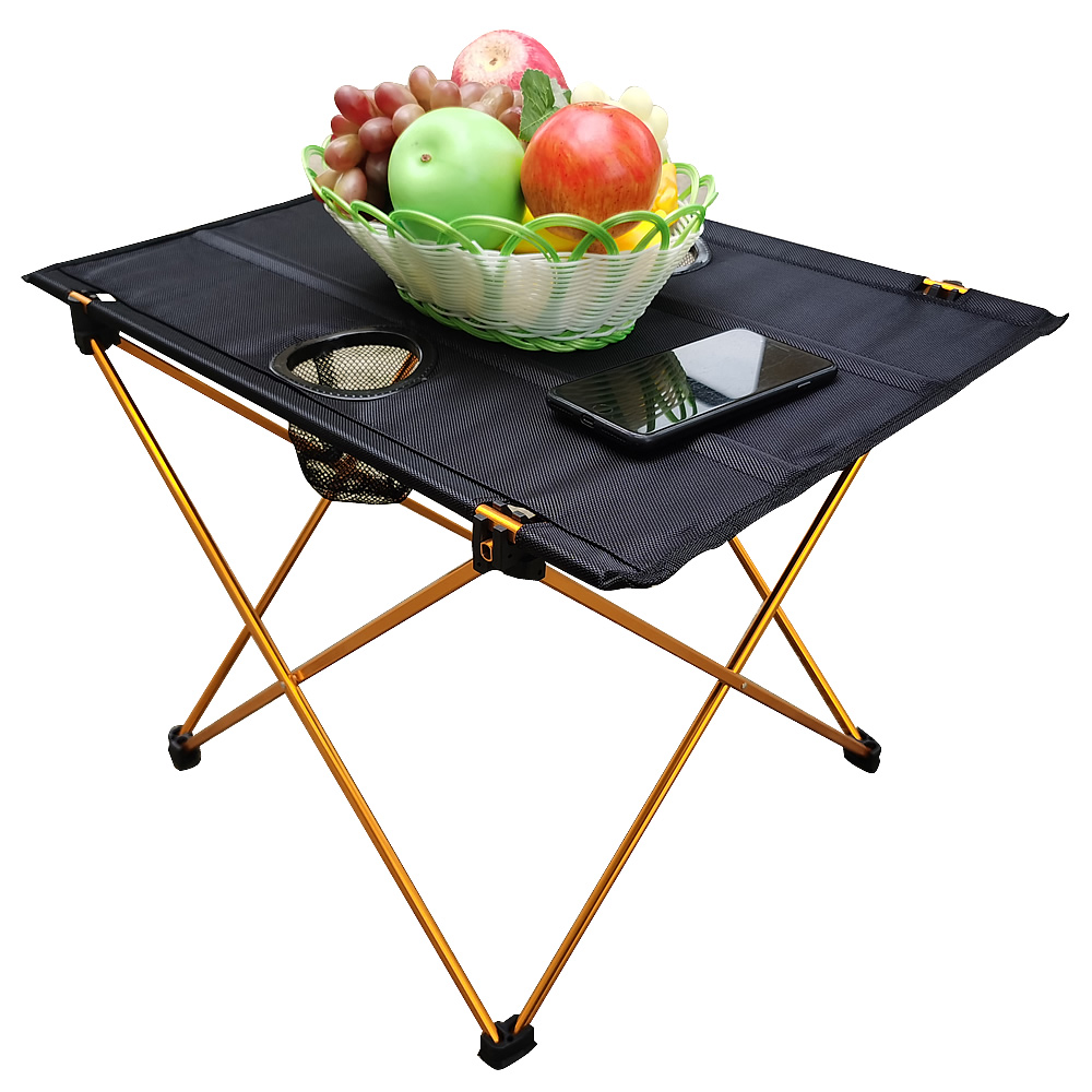 Faltbare Angeln Tisch Ultraleicht Oxford Tuch Tisch Camping Tisch Faltbare Tragbare mit Tasse Halfter für Camping, Wandern