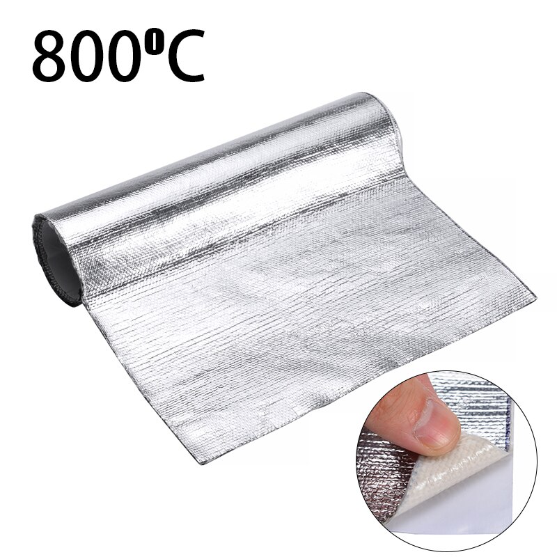 Rollo de aislamiento térmico de aluminio autoadhesivo para Interior de coche, película protectora automotriz para capó de motor de techo, 25x50cm, 1 rollo