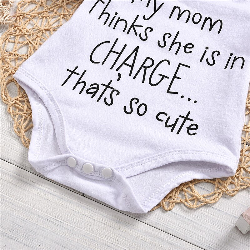 Jeden Persent noworodka litery niemowlę ciało z nadrukiem moda z krótkim rękawem kombinezon dla dzieci dla niemowląt chłopcy dziewczęta odzież