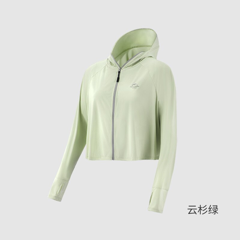 Naturehike Sun Protection Clothing Women&#39;s Summer Anti-ultraviolet Windbreaker Ice Silk Sunscreen Clothing Ultra-thin Skin Coat: Green