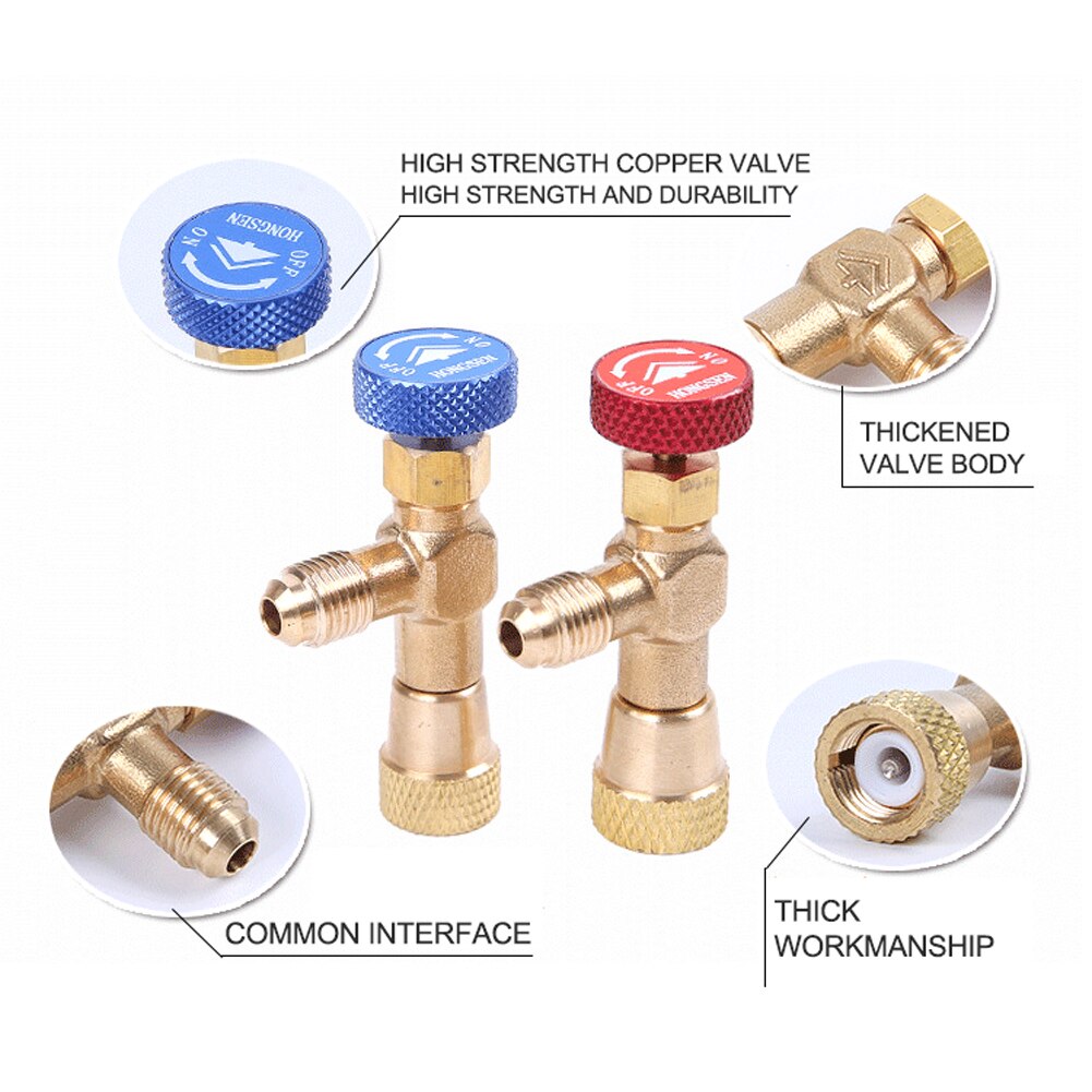 Tool Refrigerant Charging Accessories Copper Alloy Connector Knob Replacement Hose Durable Flow Control For R22 R404A R407C
