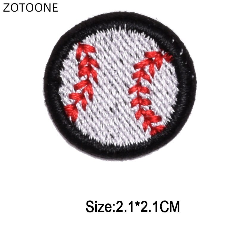 ZOTOONE Iron on Patches for Jackets Volleyball Rugby Baseball Embroidery Patch DIY Heat Transfer Appliques Sew Round Badges D: 2