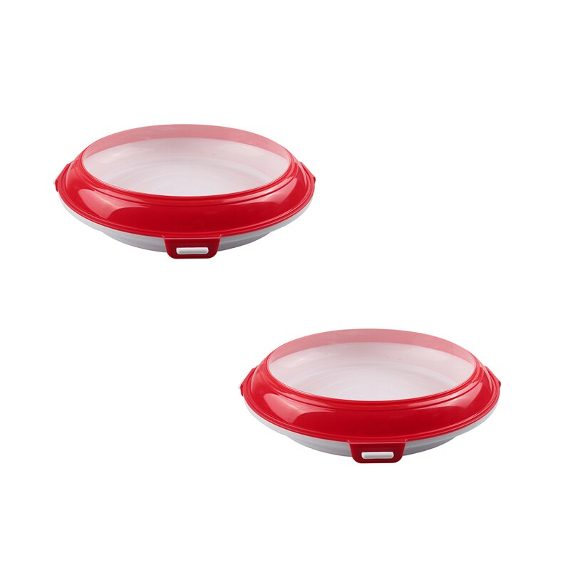 Refrigeration Food Preservation Tray Kitchen Fruit Seafood Fresh Keeping Organizer Refrigerator Preservate Storage Tool: Red2