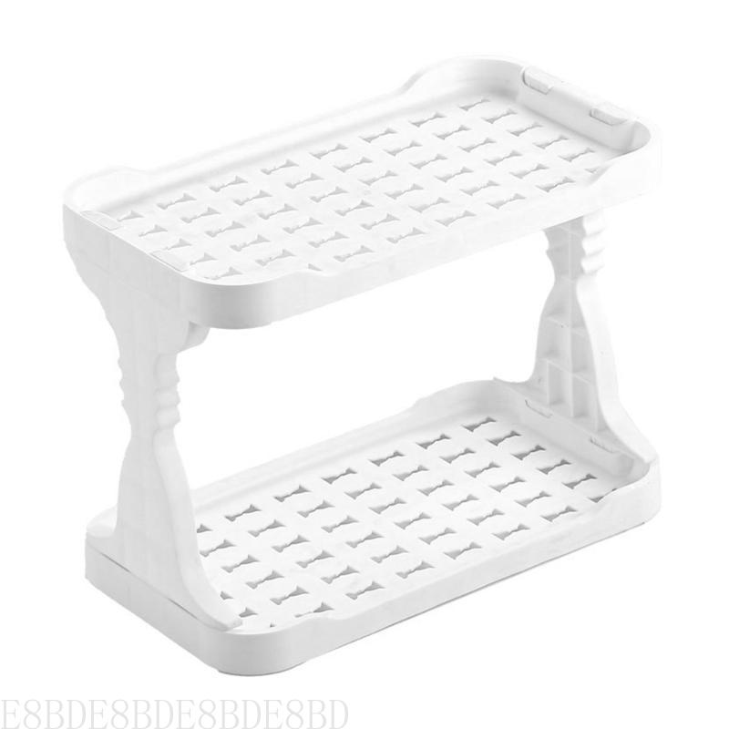 E8bd Standing Funcional Stand Span Space Gaving Rack doble capa para cocina y baño