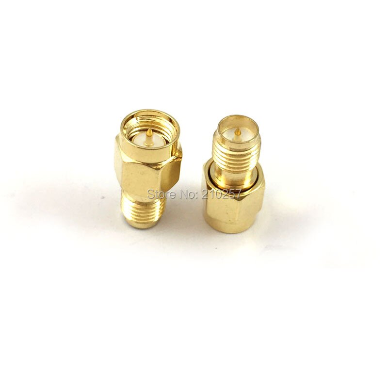 10pcs RF SMA Connector RP SMA Female to SMA Male Plug Connector Adapter Goldplated Straight