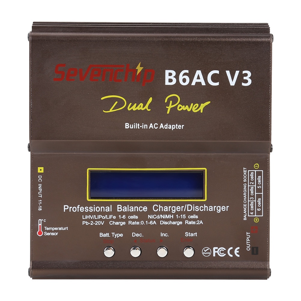 Imax-carregador de bateria b6ac v3 80w, bateria nimh, lipo, li-ion, ni-cd, helicóptero digital, controle remoto, adaptador de energia