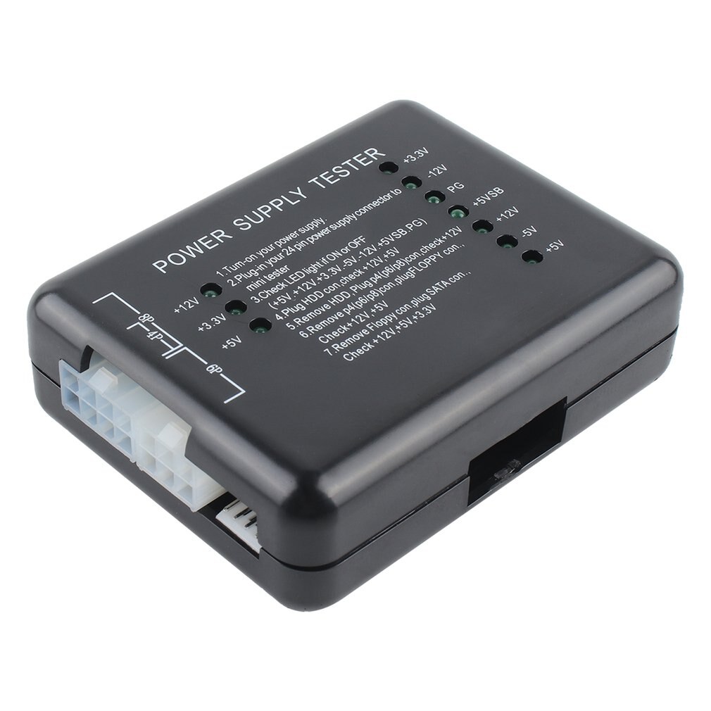 Power Supply Tester Checker LED 20/24 Pin for PSU ATX SATA HDD Tester Checker Meter Measuring for PC Compute