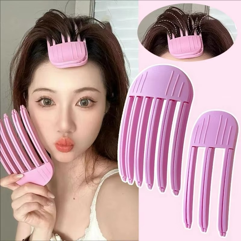 Peine con Clips de raíces de pelo esponjoso, peines de plástico para esculpir el viento, rizo de volumen Natural, 3 dientes, 6 dientes, artefactos superiores de calavera alta, peine de viento