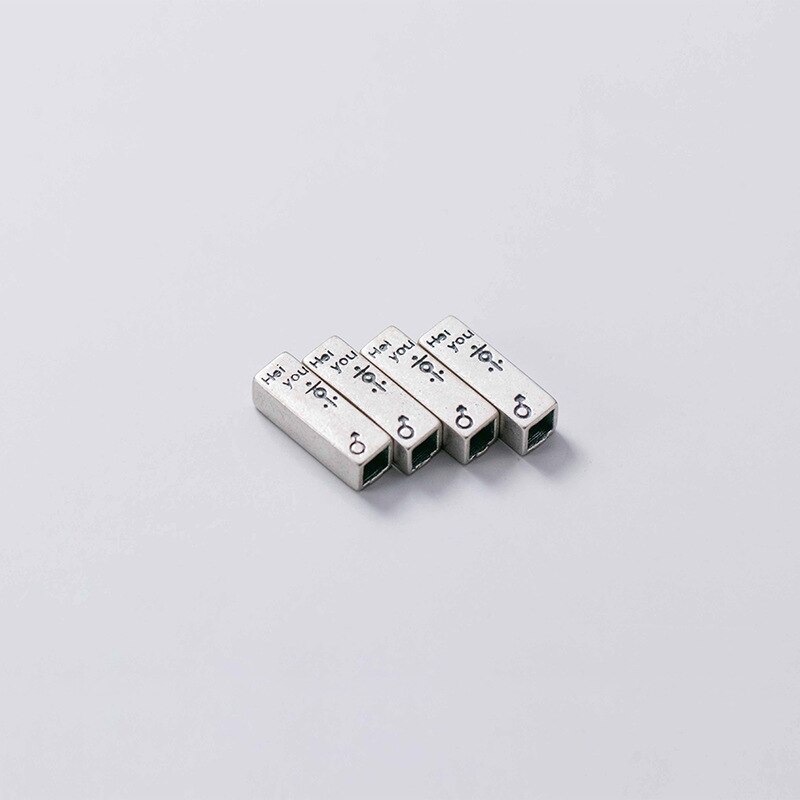 Meetsoft romantische Sterling silber-paar-anhänger mit quadratischen perlen, speziell für diy-handarbeiten, halsketten, armbänder und mehr.